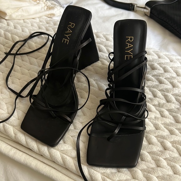 REVOLVE - RAYE black strapped heeled sandals - Picture 1 of 4